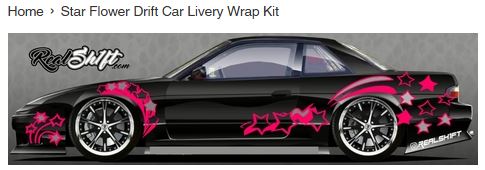 Stand Out on the Track: Star Flower Drift Livery Graphics Kit for Female Drifters